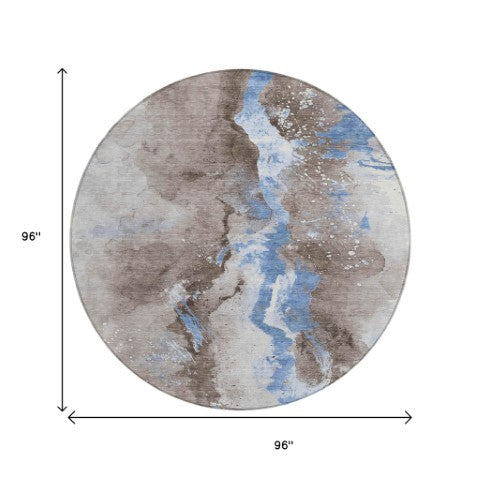 Homeroots 3' Abstract Gold Washable Indoor Outdoor Area Rug - Stylish Durability For Home And Garden Spaces Taupe Polyester 618528