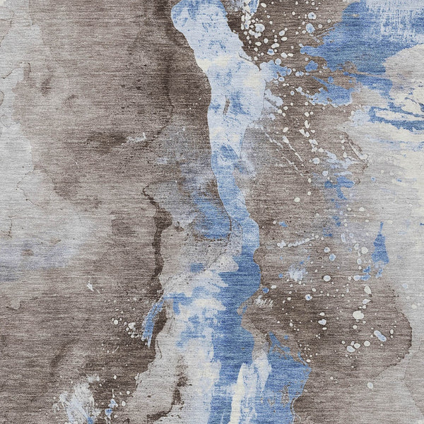 Homeroots 3' Abstract Gold Washable Indoor Outdoor Area Rug - Stylish Durability For Home And Garden Spaces Taupe Polyester 618529