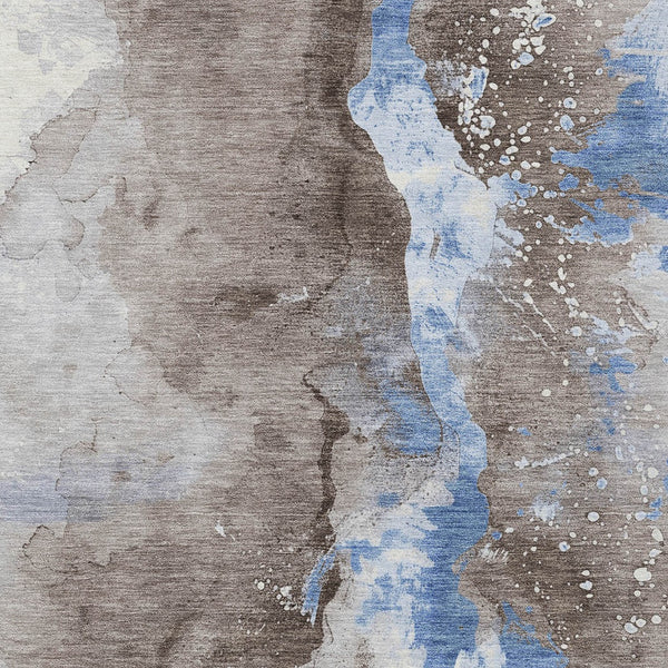 Homeroots 3' Abstract Gold Washable Indoor Outdoor Area Rug - Stylish Durability For Home And Garden Spaces Taupe Polyester 618531