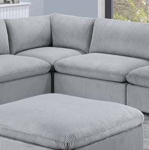 English Elm Dark Gray 6-Piece Modular Sectional Set – Plush Corduroy Couch For Cozy Living Rooms & Versatile Layouts B011S01335