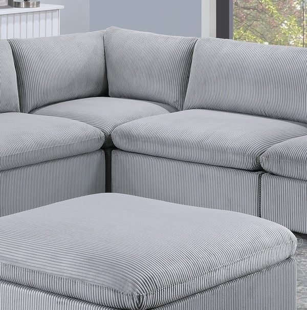 English Elm Dark Gray 6-Piece Modular Sectional Set – Plush Corduroy Couch For Cozy Living Rooms & Versatile Layouts B011S01335