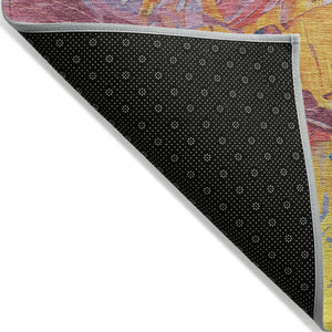 HomeRoots 5' Vibrant Abstract Area Rug – Modern Washable Indoor/Outdoor Design for High-Traffic Spaces 5' X 8' 618533
