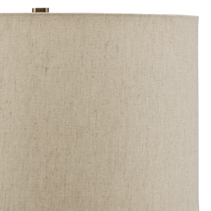 Cantata White Table Lamp - Mid-Century Modern Design with Distressed Finish & Linen Shade Elegance