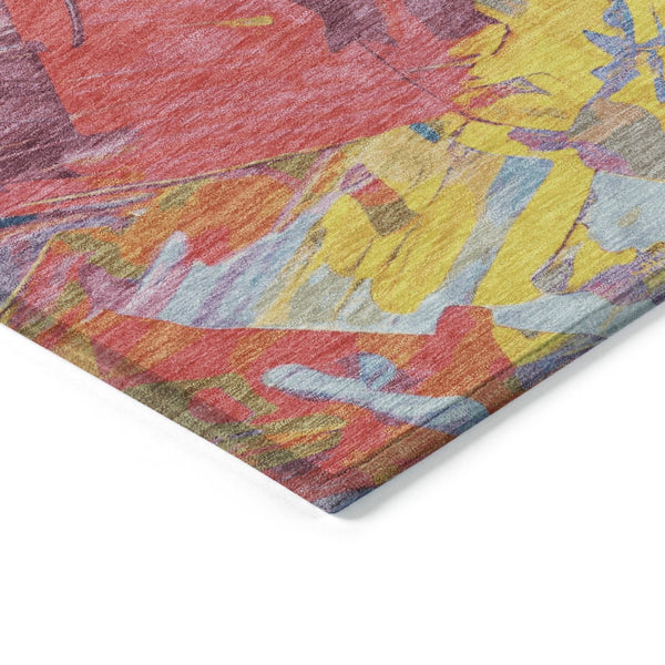 HomeRoots 5' Vibrant Abstract Area Rug – Modern Washable Indoor/Outdoor Design for High-Traffic Spaces 10' X 14' 618537