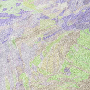 HomeRoots 5' Abstract Washable Indoor Outdoor Area Rug in Lavender Mint Green – Durable, Stylish, Versatile Design 5' X 8' 618545