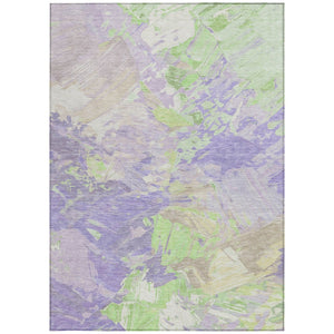 HomeRoots 5' Abstract Washable Indoor Outdoor Area Rug in Lavender Mint Green – Durable, Stylish, Versatile Design 9' X 12' 618548