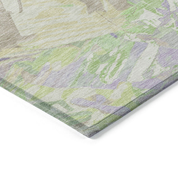 HomeRoots 5' Abstract Washable Indoor Outdoor Area Rug in Lavender Mint Green – Durable, Stylish, Versatile Design 9' X 12' 618548