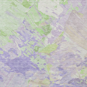 HomeRoots 5' Abstract Washable Indoor Outdoor Area Rug in Lavender Mint Green – Durable, Stylish, Versatile Design 9' X 12' 618548