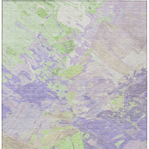 HomeRoots 5' Abstract Washable Indoor Outdoor Area Rug in Lavender Mint Green – Durable, Stylish, Versatile Design 10' X 14' 618549