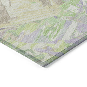 HomeRoots 5' Abstract Washable Indoor Outdoor Area Rug in Lavender Mint Green – Durable, Stylish, Versatile Design 10' X 14' 618549