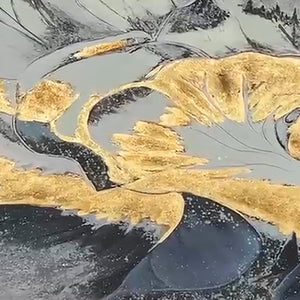 Homeroots Blue Hand-painted Modern Abstract Oil Painting Wall Art - Stylish Canvas Decor For Fashionable Spaces  Canvas 618564