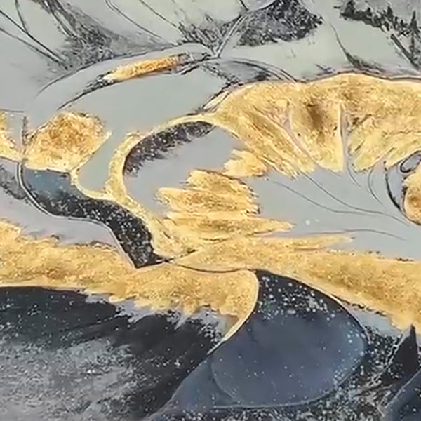 Homeroots Blue Hand-painted Modern Abstract Oil Painting Wall Art - Stylish Canvas Decor For Fashionable Spaces  Canvas 618564