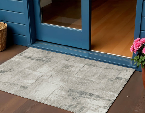 Homeroots 3' Geometric Washable Indoor Outdoor Area Rug – Durable, Stylish, And Perfect For Any Space Beige Polyester 618583