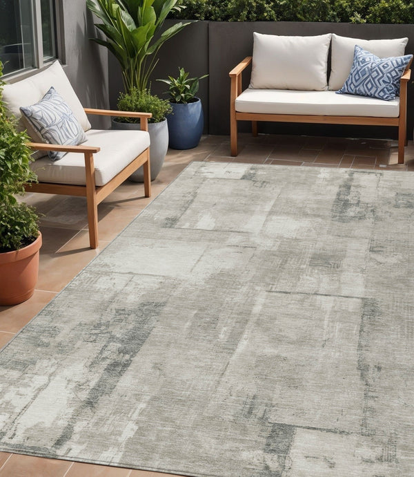 Homeroots 3' Geometric Washable Indoor Outdoor Area Rug – Durable, Stylish, And Perfect For Any Space Beige Polyester 618584