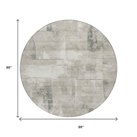 Homeroots 3' Geometric Washable Indoor Outdoor Area Rug – Durable, Stylish, And Perfect For Any Space Beige Polyester 618585