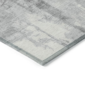 Homeroots 3' Geometric Washable Indoor Outdoor Area Rug – Durable, Stylish, And Perfect For Any Space Gray Polyester 618590