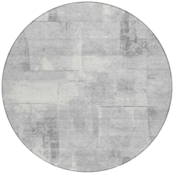 Homeroots 3' Geometric Washable Indoor Outdoor Area Rug – Durable, Stylish, And Perfect For Any Space Gray Polyester 618591