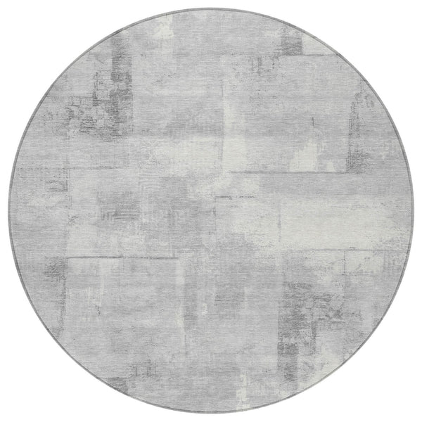 Homeroots 3' Geometric Washable Indoor Outdoor Area Rug – Durable, Stylish, And Perfect For Any Space Gray Polyester 618591