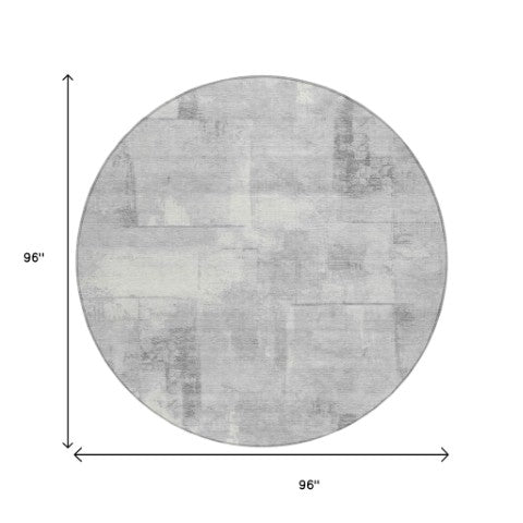 Homeroots 3' Geometric Washable Indoor Outdoor Area Rug – Durable, Stylish, And Perfect For Any Space Gray Polyester 618591