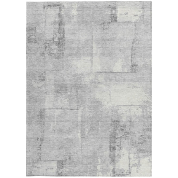 Homeroots 3' Geometric Washable Indoor Outdoor Area Rug – Durable, Stylish, And Perfect For Any Space Gray Polyester 618593