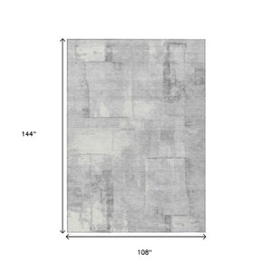 Homeroots 3' Geometric Washable Indoor Outdoor Area Rug – Durable, Stylish, And Perfect For Any Space Gray Polyester 618593