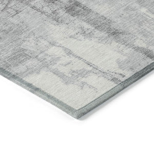 HomeRoots 5' Gray and Silver Geometric Area Rug - Durable, Washable Design for Indoor and Outdoor Spaces 10' X 14' 618594