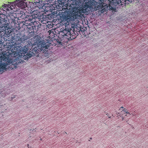 HomeRoots 5' Modern Blush and Mint Green Abstract Area Rug - Durable, Washable Design for Indoors and Outdoors 8' Round 618597