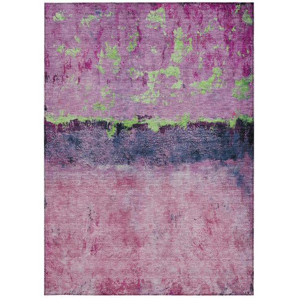 HomeRoots 5' Modern Blush and Mint Green Abstract Area Rug - Durable, Washable Design for Indoors and Outdoors 8' X 10' 618598