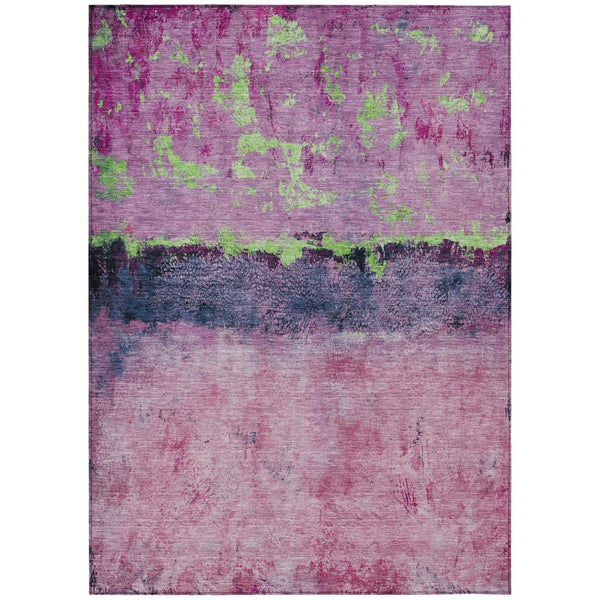 HomeRoots 5' Modern Blush and Mint Green Abstract Area Rug - Durable, Washable Design for Indoors and Outdoors 10' X 14' 618600
