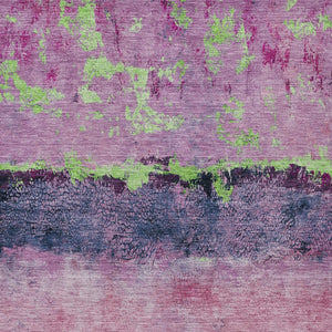 HomeRoots 5' Modern Blush and Mint Green Abstract Area Rug - Durable, Washable Design for Indoors and Outdoors 10' X 14' 618600