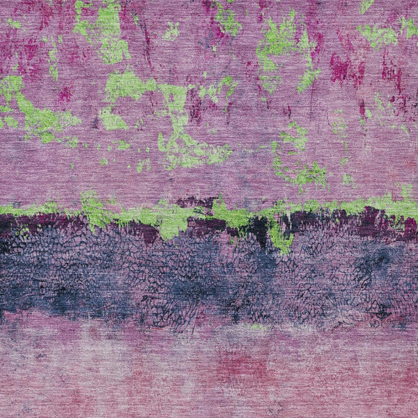 HomeRoots 5' Modern Blush and Mint Green Abstract Area Rug - Durable, Washable Design for Indoors and Outdoors 10' X 14' 618600