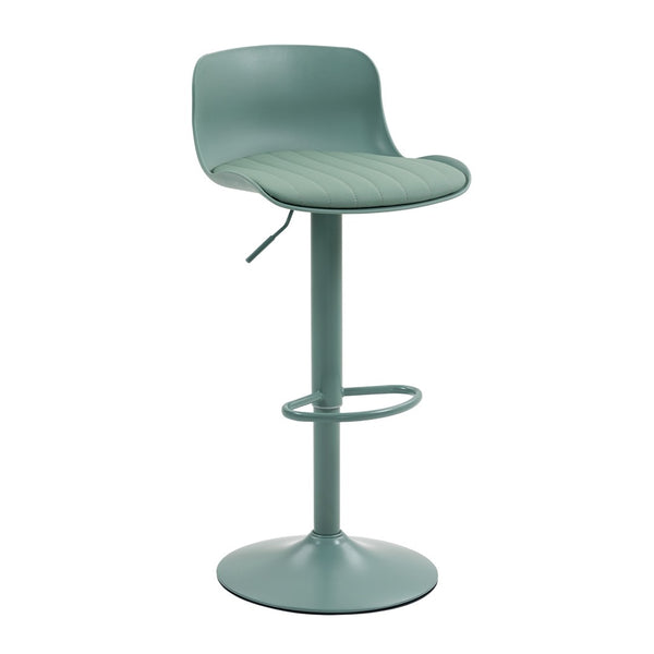 English Elm Bar Stools Set of 2 Adjustable Swivel Pu Leather Kitchen Island Seating with Back Mint Green W676P358684