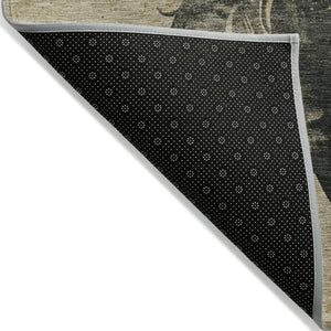 Homeroots 3' X 5' Horse Design Washable Area Rug - Stylish Indoor Outdoor Accent For Home & Patio Spaces Beige Polyester 618642