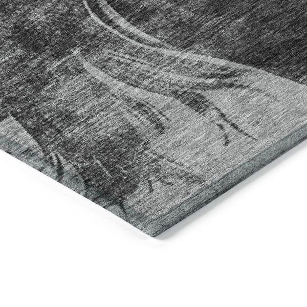 Homeroots 3' X 5' Horse Design Washable Area Rug - Stylish Indoor Outdoor Accent For Home & Patio Spaces Gray Polyester 618660