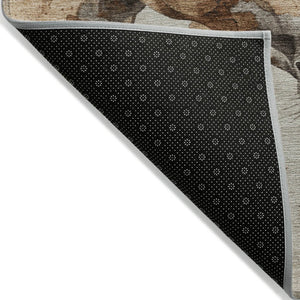 HomeRoots 5' Stylish Beige and Gray Horse Area Rug – Washable, Durable, Perfect for Indoor and Outdoor Spaces 9' X 12' 618671