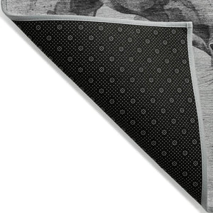 HomeRoots 9' X 12' Gray & Silver Horse Area Rug – Durable, Washable, Indoor/Outdoor Charm for Any Space 618677