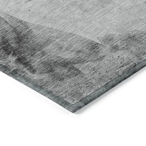 HomeRoots 9' X 12' Gray & Silver Horse Area Rug – Durable, Washable, Indoor/Outdoor Charm for Any Space 618677