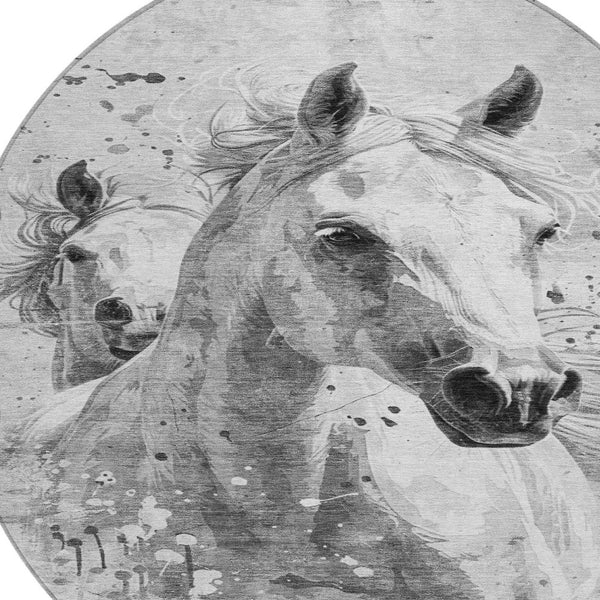 Homeroots 3' X 5' Stylish Horse Washable Indoor Outdoor Area Rug For High Traffic Spaces And Easy Maintenance Gray Polyester 618681