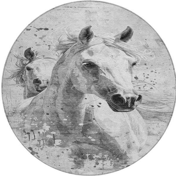 Homeroots 3' X 5' Stylish Horse Washable Indoor Outdoor Area Rug For High Traffic Spaces And Easy Maintenance Gray Polyester 618681