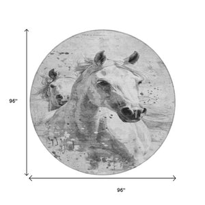 Homeroots 3' X 5' Stylish Horse Washable Indoor Outdoor Area Rug For High Traffic Spaces And Easy Maintenance Gray Polyester 618681