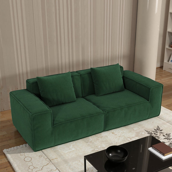 English Elm Modular Modular Sofa: Versatile Cloud Velvet Sofa Bed In Green, Perfect For Comfort & Space-Saving Solutions W3147S00027