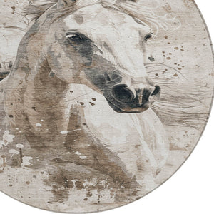 Homeroots 3' X 5' Stylish Horse Washable Indoor Outdoor Area Rug For High Traffic Spaces And Easy Maintenance Ivory Polyester 618687