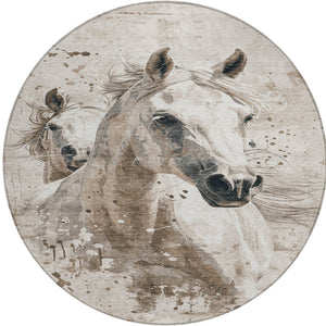 Homeroots 3' X 5' Stylish Horse Washable Indoor Outdoor Area Rug For High Traffic Spaces And Easy Maintenance Ivory Polyester 618687