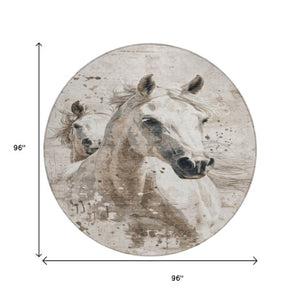 Homeroots 3' X 5' Stylish Horse Washable Indoor Outdoor Area Rug For High Traffic Spaces And Easy Maintenance Ivory Polyester 618687