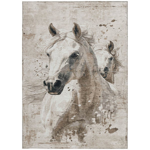 Homeroots 3' X 5' Stylish Horse Washable Indoor Outdoor Area Rug For High Traffic Spaces And Easy Maintenance Ivory Polyester 618688