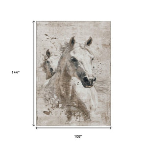 Homeroots 3' X 5' Stylish Horse Washable Indoor Outdoor Area Rug For High Traffic Spaces And Easy Maintenance Ivory Polyester 618689