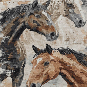 HomeRoots 5' Durable Indoor Outdoor Area Rug with Charming Horse Motif – Stylish, Washable, and Versatile 8' X 10' 618694