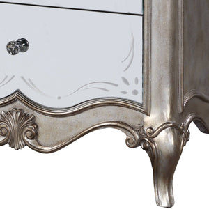 English Elm Esteban Antique Champagne Nightstand with Mirrored Fronts, Felt-Lined Drawer, Crystal Knobs B2726P257373