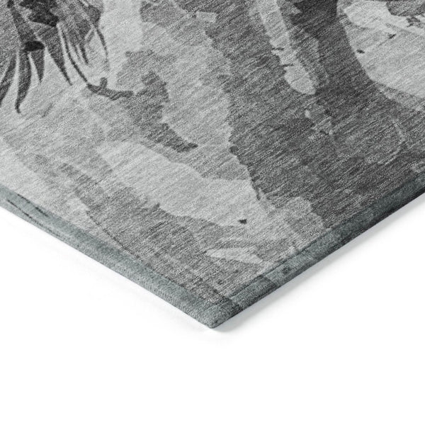 HomeRoots 5' Gray And Silver Horse Area Rug – Durable, Washable Design for Indoor/Outdoor Charm & Style 10' X 14' 618702