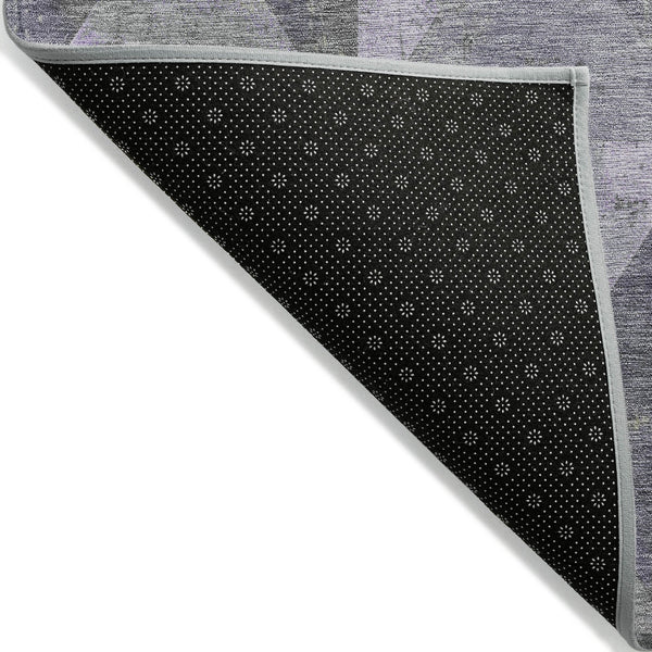 Homeroots 3' Stylish Geometric Washable Area Rug For Indoor & Outdoor Use – Durable, Stain-resistant Design Lavender Polyester 618716